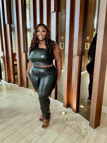 Sexy Edge One Shoulder Faux Leather Top Big House Of Fashion